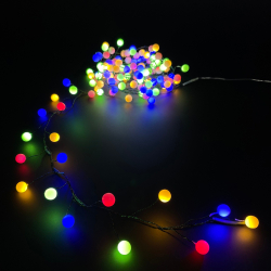 Гирлянда Кластер-Ягодки на зеленом проводе мультиколор 200см 80 ламп Luca Lighting