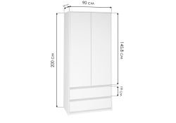 Шкаф Идена ШК06-900 ЛДСП белое / ЛДСП белое