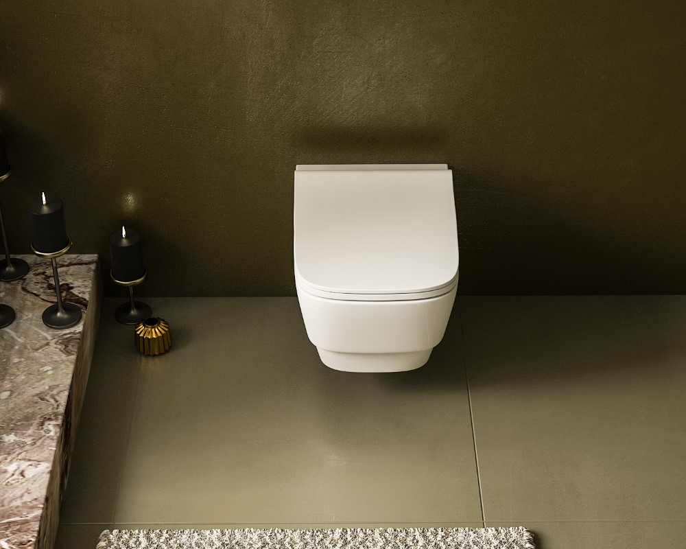 Унитаз подвесной с функцией биде, Bello Белый глянец