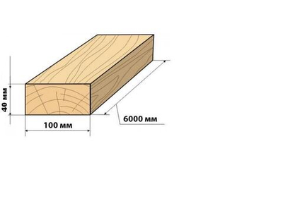 Доска обрезная 100*40*6000мм 1 сорт