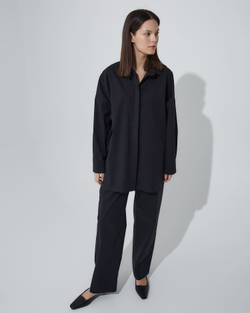 Рубашка свободного кроя из хлопка Макс Мара черный