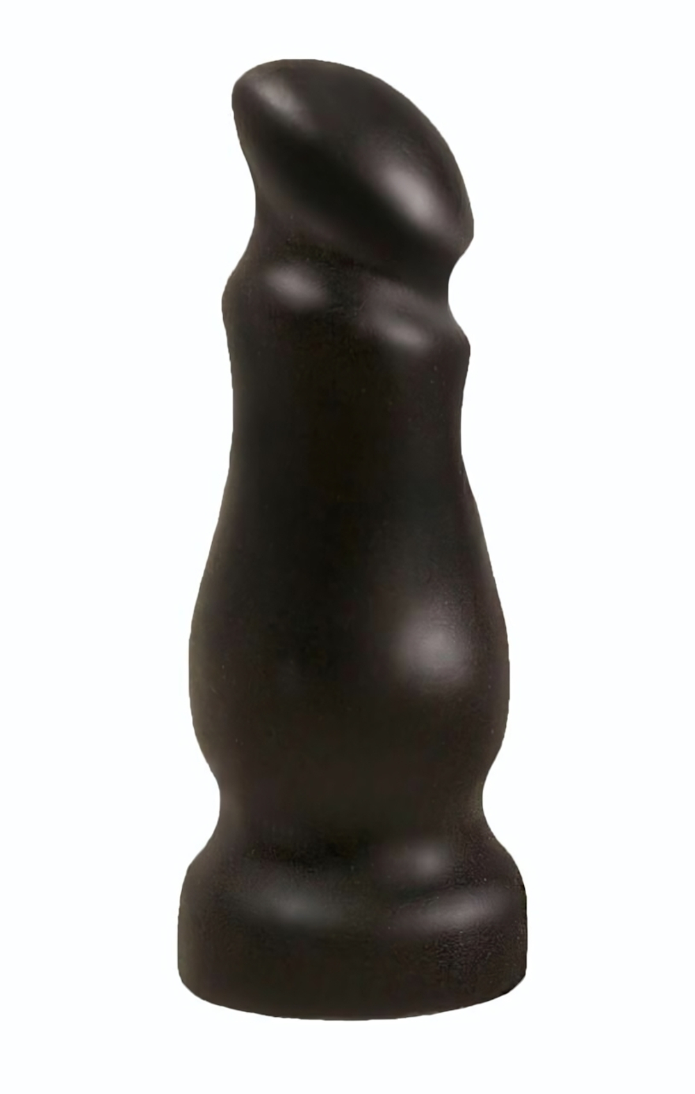 Чёрный массажёр простаты с приплюснутой головкой - 13 см. (Цвет: черный)