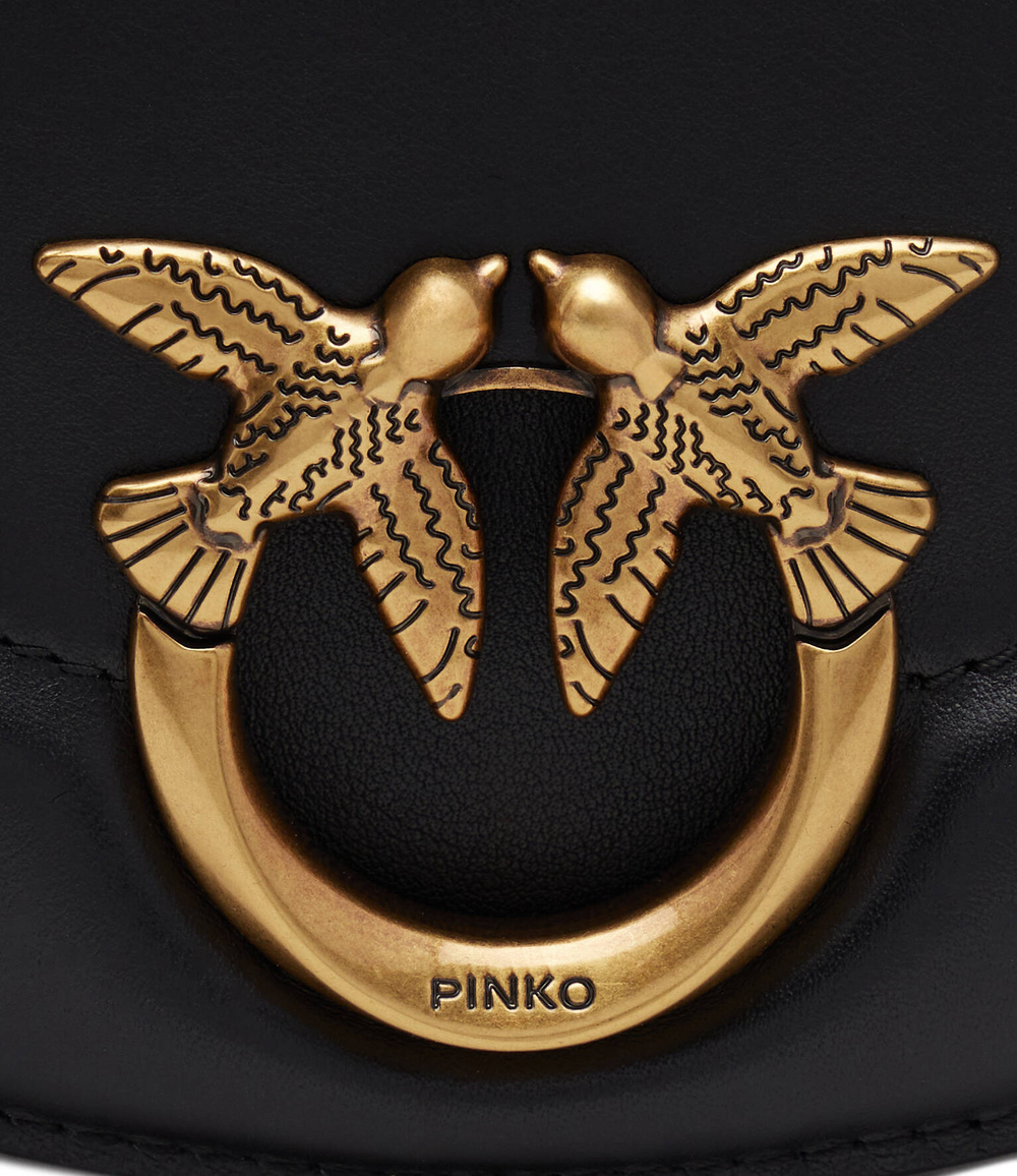 Кожаная сумка через плечо ROUND CLICK MINI VITELLO MORBI Pinko - черный(101969 A0QO)