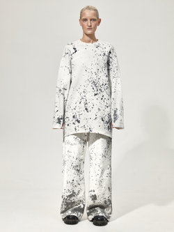 Толстовка с окрашиванием "Березка". Экрю