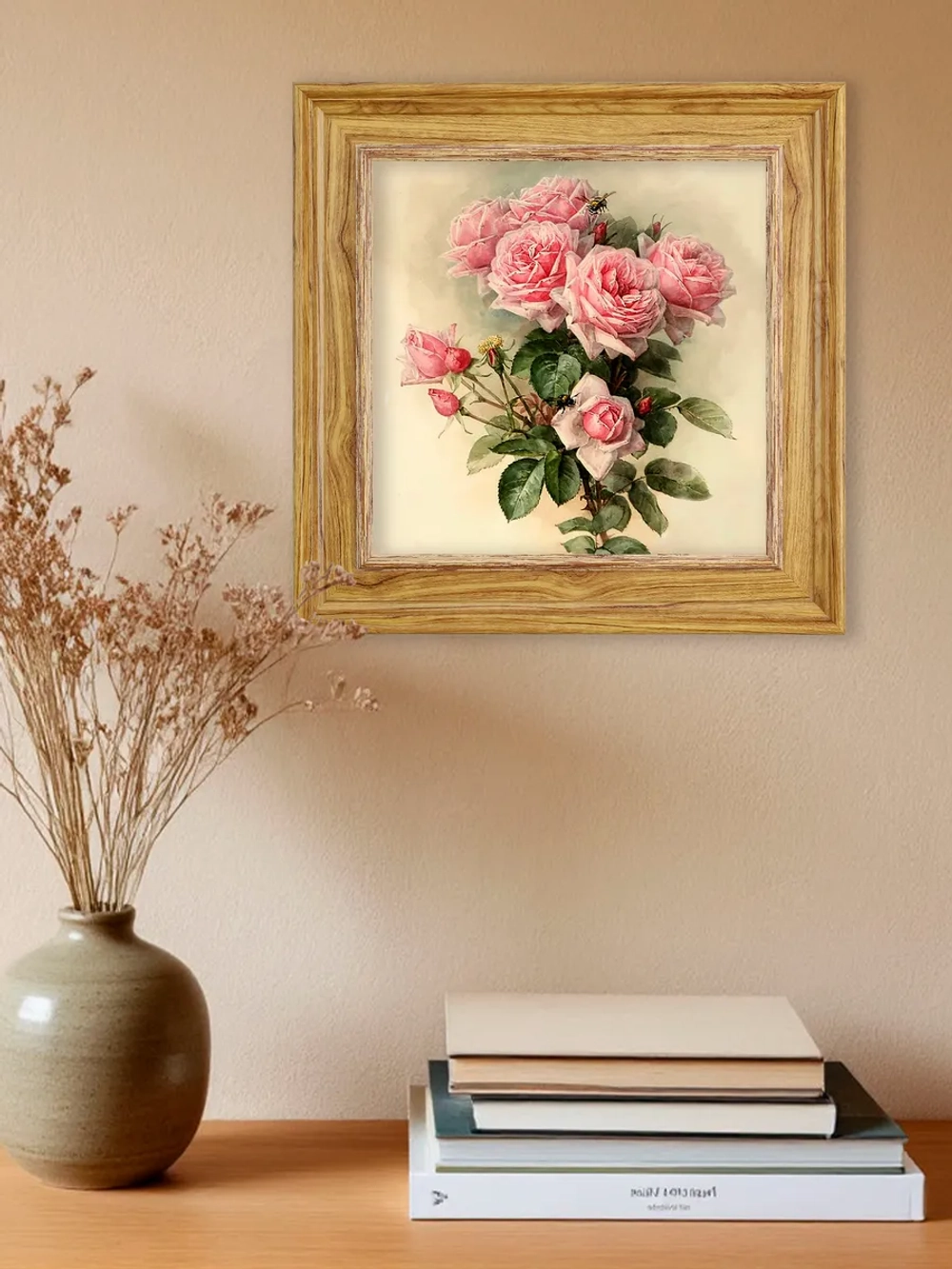 Картина настенная интерьерная в раме "под дерево" 26*26 см