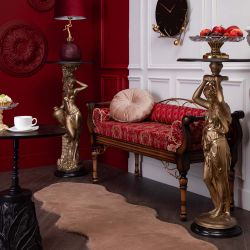 Банкетка Флоренция Премиум Орех(Д) Каледония Даймонд Черри Амбер