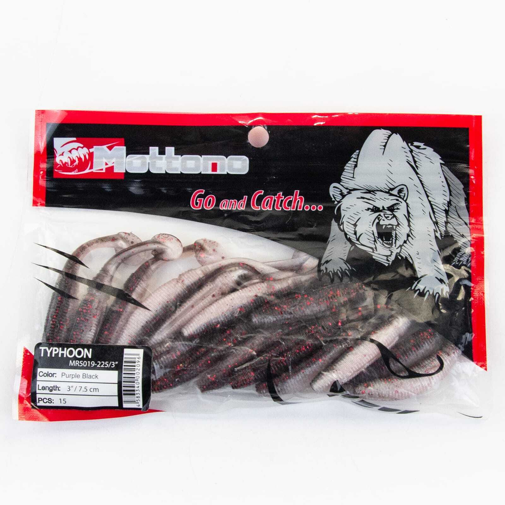 Виброхвост Mottomo Typhoon (75мм, 3гр), 15шт/уп