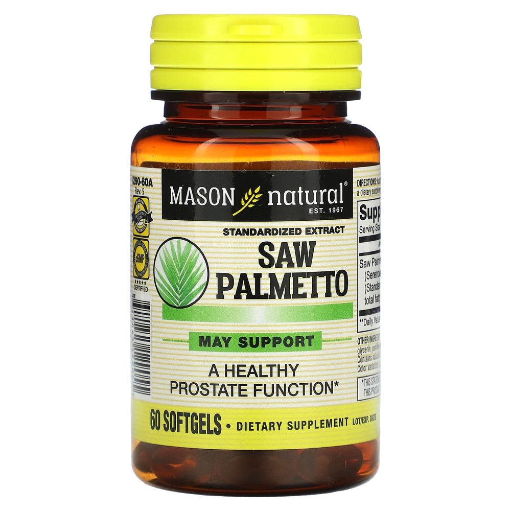 Mason Natural, сереноя, стандартизированный экстракт, 60 капсул (160 мг в 1 капсуле)