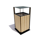 Урна уличная квадратная с дверцей "Эстет", лак