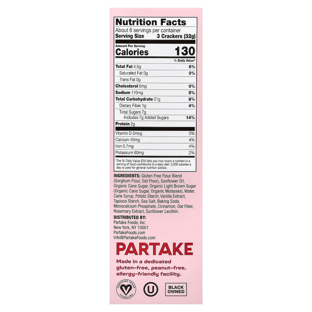 Partake, Classic Grahams, корица, 150 г (6,75 унции)