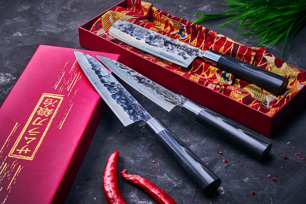 Нож кухонный Накири 16.8см, гвоздичное масло и салфетка Samura Blacksmith