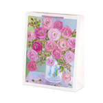 Пакет подарочный бумажный Alingar, (L+) 26х32х10 см, вертикальный, "Цветы маслом", матов. ламинация, глиттер, ассорти