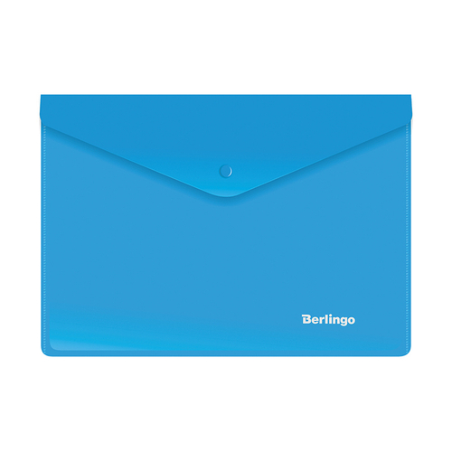Папка-конверт на кнопке Berlingo, A5+, 180мкм, синяя OBk_05002