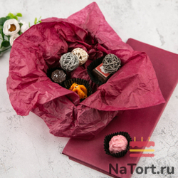 Бумага упаковочная тишью, Бордовая 50х66 см (10 листов)