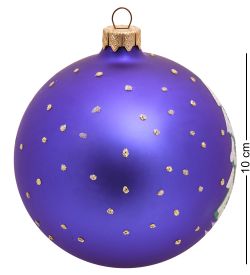 НФШ-1472 Ел.украшение Шар «Снеговик с фонариком» синий 100 мм