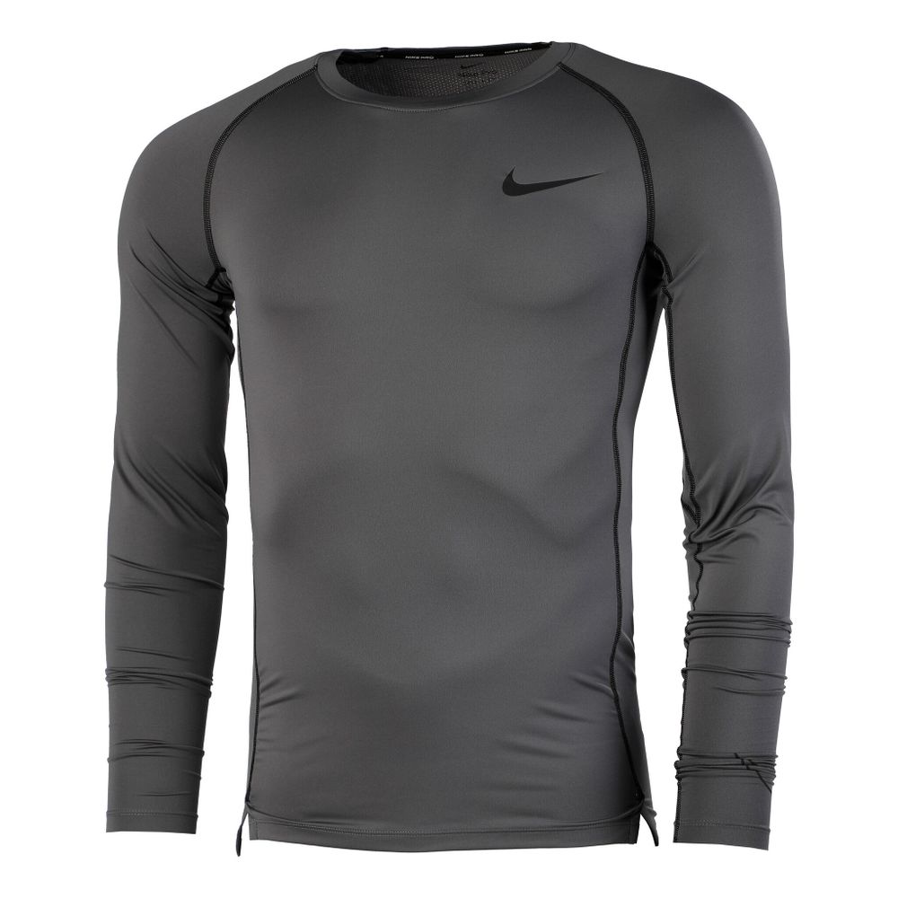 Мужское теннисное поло Nike Dri-Fit Pro Tight Long Sleeve Men - Grey, Black