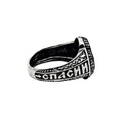 Серебряная печатка спаси и сохрани 700540