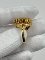 Кольцо с коричневым кабошоном