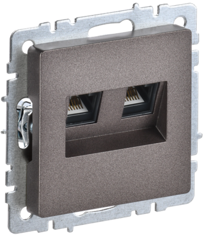 BRITE Розетка компьютерная двойная RJ45 кат.5E РК10-2-БрТБ темная бронза IEK