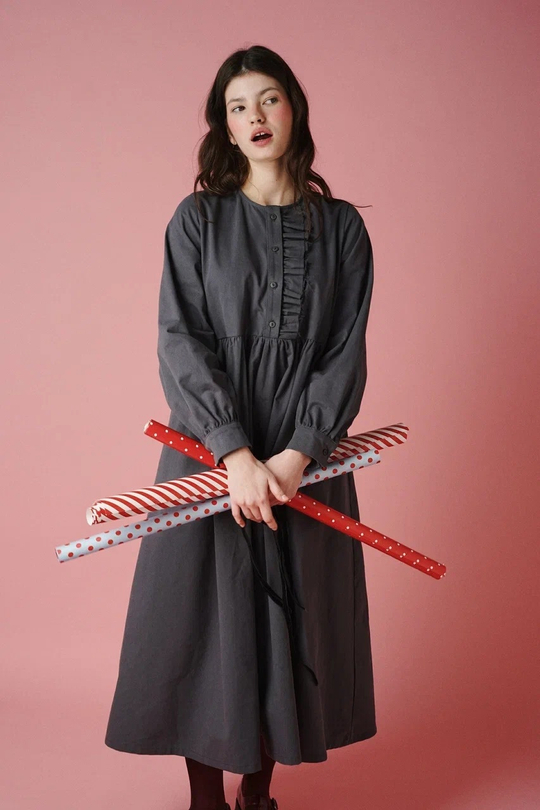 Платье с асимметричной рюшей "Герда"