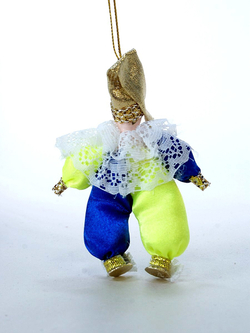 Кукла-подвеска сувенирная фарфоровая "Клоун Рыжий"