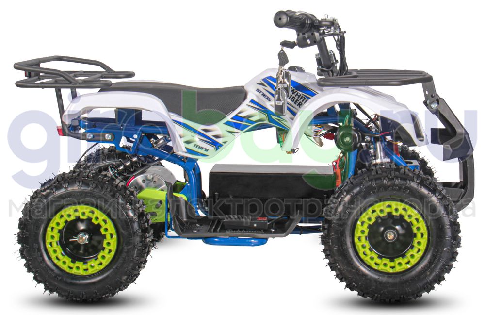 Детский электроквадроцикл WHITE SIBERIA SNEG MINI 1000W - Голубой фото 2 фото №7