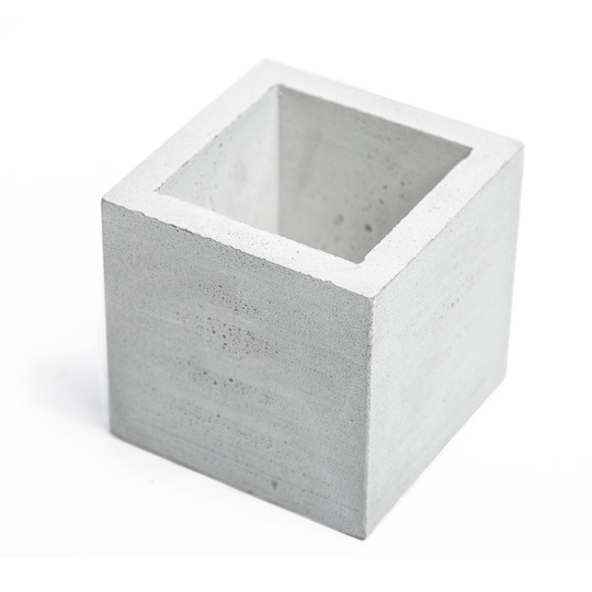 Кашпо Куб 8 серый