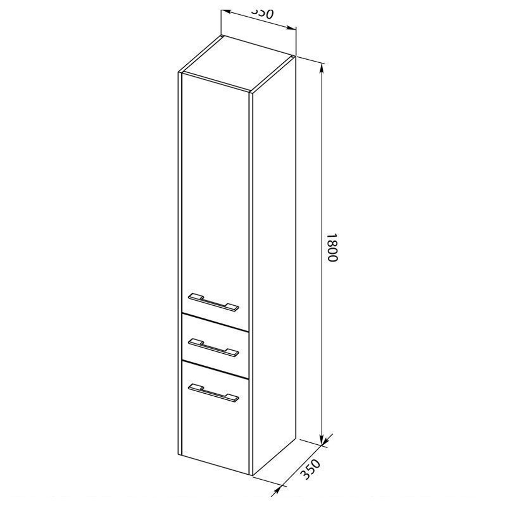 Шкаф-пенал для ванной Августа 35 белый