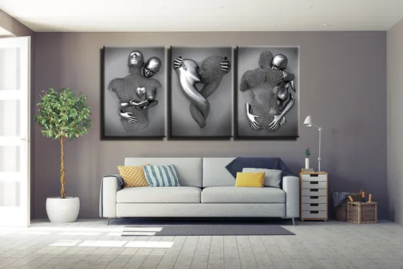 Модульная картина "Металлическая любовь"