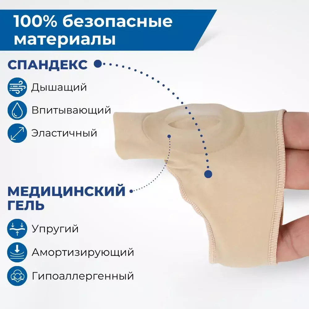 Стяжки с силиконовой подушечкой «спасательный круг» на воспаленный сустав, 1 пара