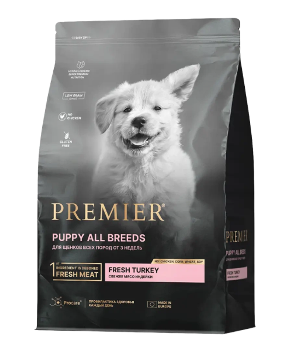 Сухой корм для щенков Premier Dog Puppy беременных и кормящих собак с индейкой 3кг