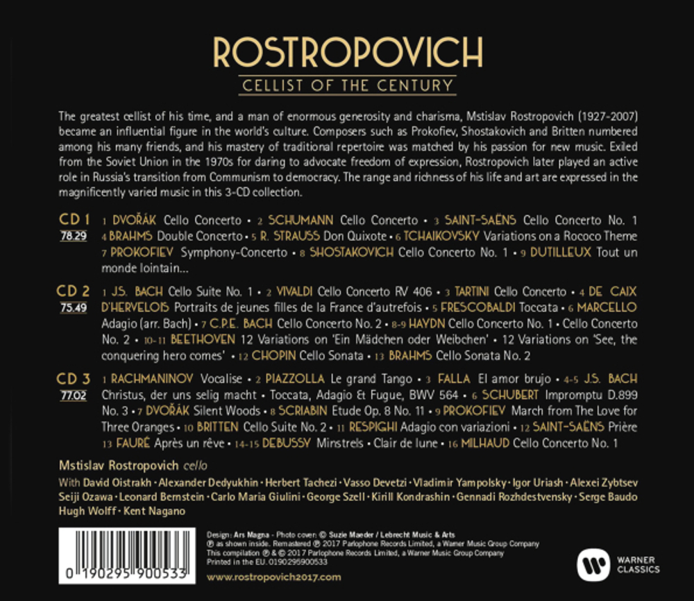 Mstislav Rostropovich / Cellist Of The Century (3CD)