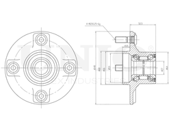 Ступица задняя (без ABS) UNIO HUB-20180