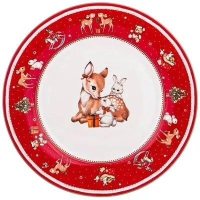 Тарелка закусочная «С Новым годом!» 19см красная