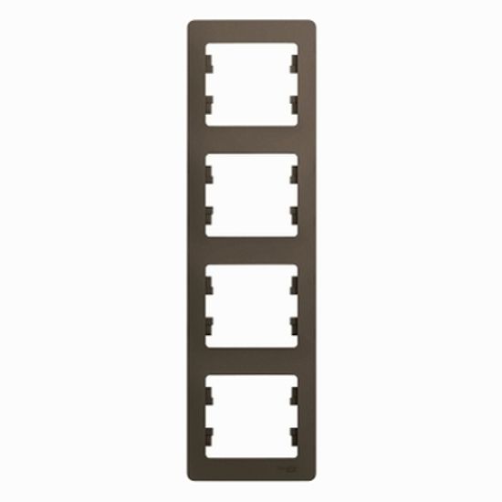 Рамка 4-м Glossa вертикал. шоколад SE GSL000808