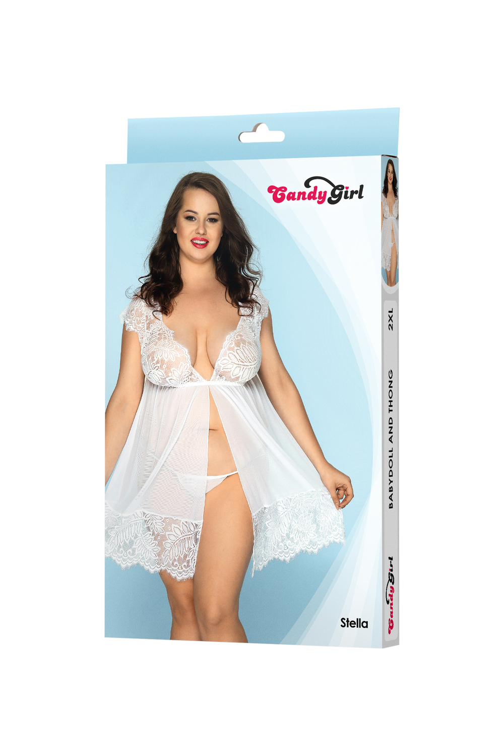 Комбинация и стринги Candy Girl Stella белые 2XL