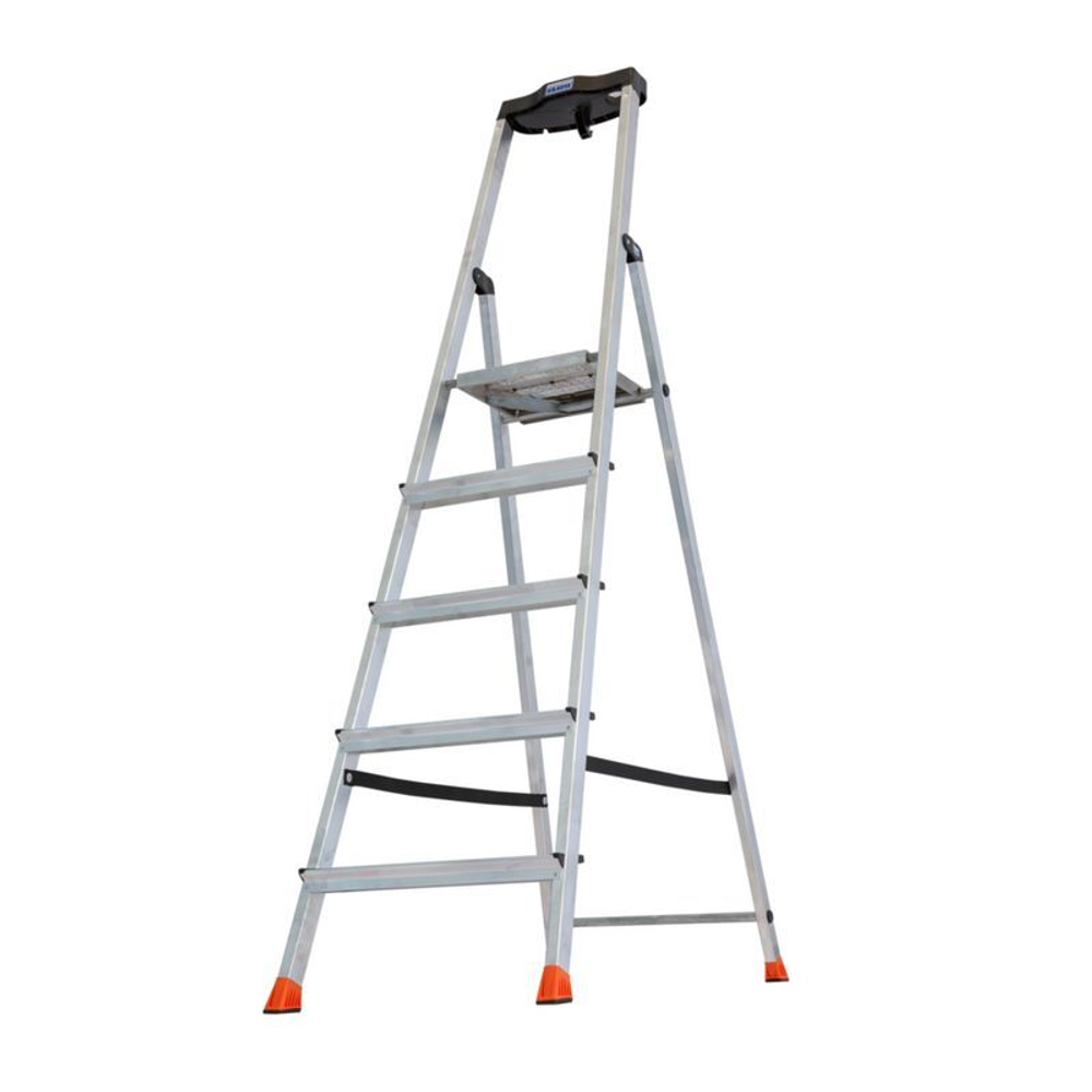 Стремянка 5 ступеней алюминиевая с большой полкой Safety