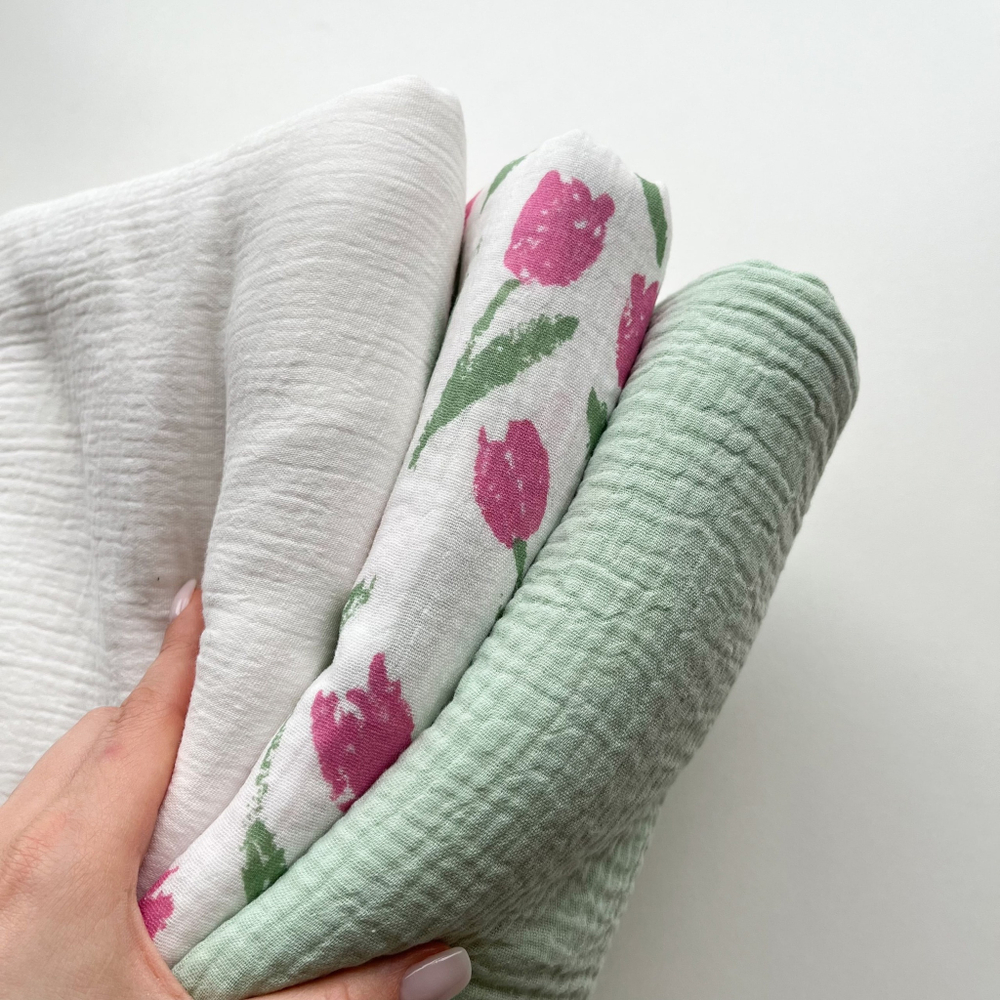 Муслин Крупные тюльпаны