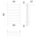 Полотенцесушитель TERMINUS Эконом Хендрикс П8 500х800 NEW