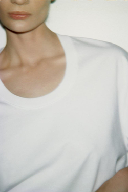 ZARA ФУТБОЛКА ОВЕРСАЙЗ В СТИЛЕ РУСТИК, БЕЛЫЙ