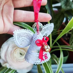 Ангел пасхальный Христос Воскрес с красной лентой