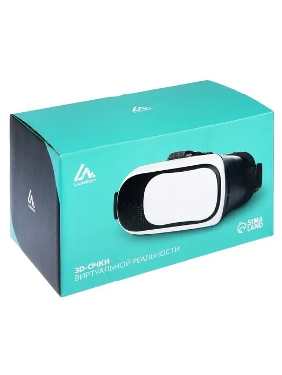 3D Очки виртуальной реальности LuazON VR 2, смартфоны до 6.5" (75х160мм), черно-белые
