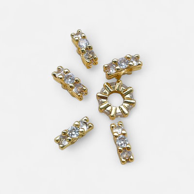 22221-з Спейсер с фианитами 8*2мм, позолота, шт