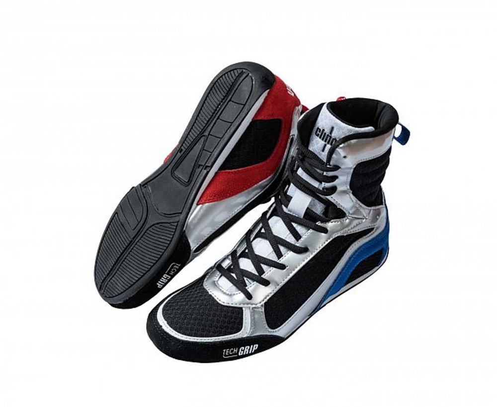 C416 Боксерки Clinch Olimp Limited Edition черно-серебристо-сине-красные