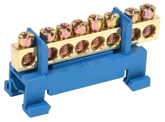 Шина N "ноль" на DIN-изоляторе типа "Стойка" ШНИ-6х9-8-С-С IEK