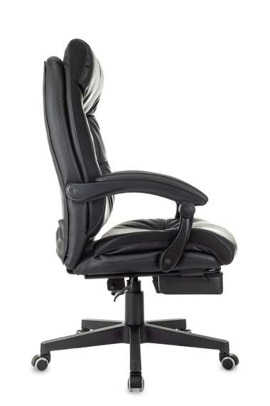 Кресло руководителя Бюрократ CH-824MSG-BF черный эко.кожа/ткань крестов. пластик подст.для ног