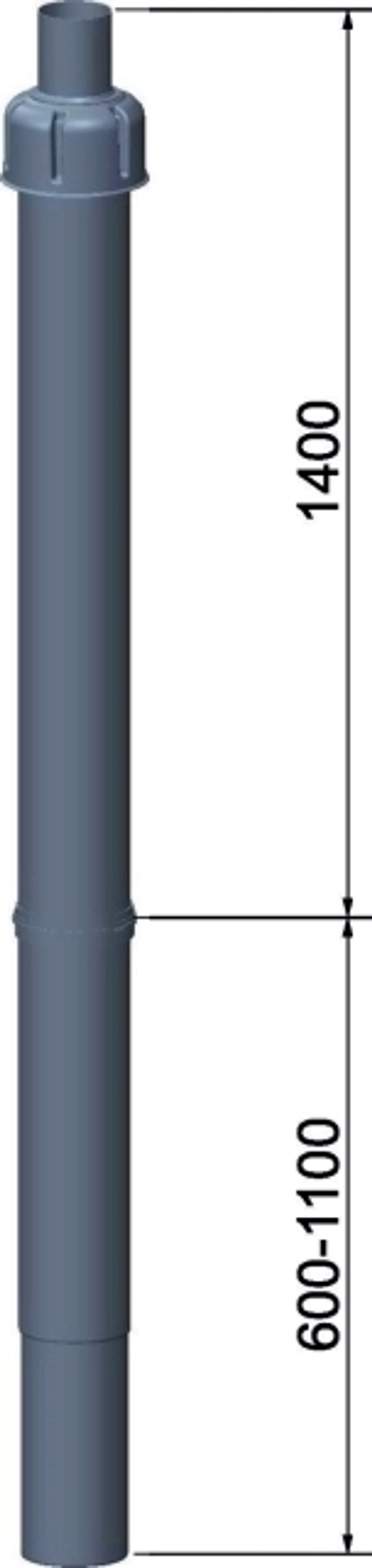 Wolf Дымоход К-т вертикального прохода DN110/160 через кровлю; цвет чёрный