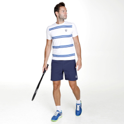 Мужское теннисное поло Quiet Please Ocean AOP Stripe Receiver T-Shirt Men - White, Blue