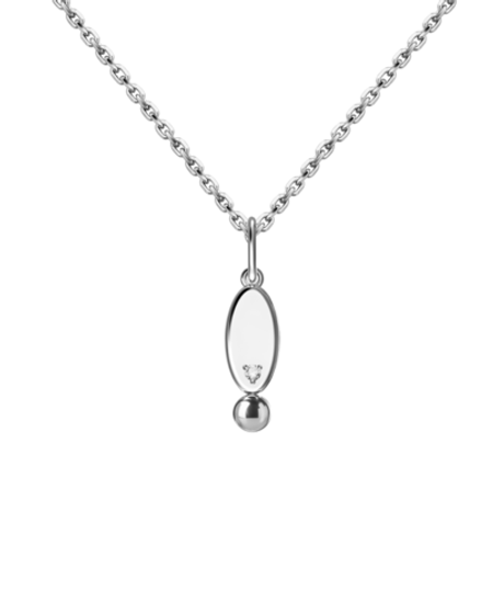 Подвес из серебра со вставками из выращенного бриллианта