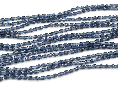 сгк53-дж Стекло граненое капля 5*3мм, джинсовый прозр., 45см